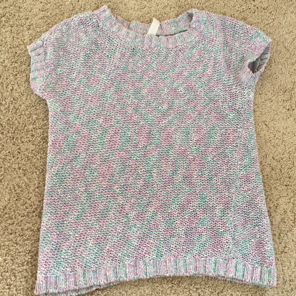 Knitted green blue purple top